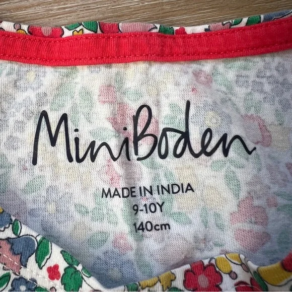 Mini Boden Floral Stripe Long Sleeve Top Girls 9-10Y cotton top - Picture 3 of 6